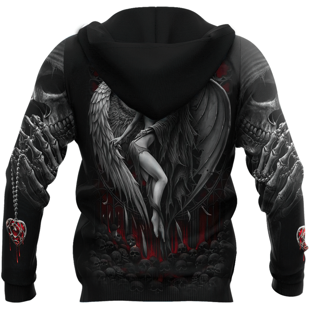Reaper Skull Angel And Demon 3D Printed Hoodies / Gothic Style Clothing for Men