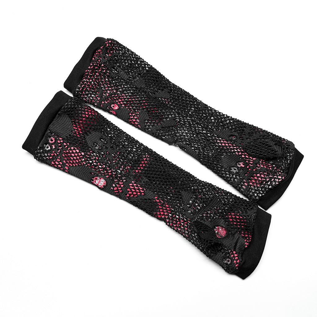 Rebel Skull Mesh Overlay Tank and Fingerless Gloves Set