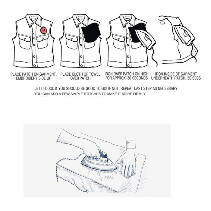 Red Skul with Guitars Print Iron-On Patch For Jackets / Large Embroidered Biker Patches For Clothes