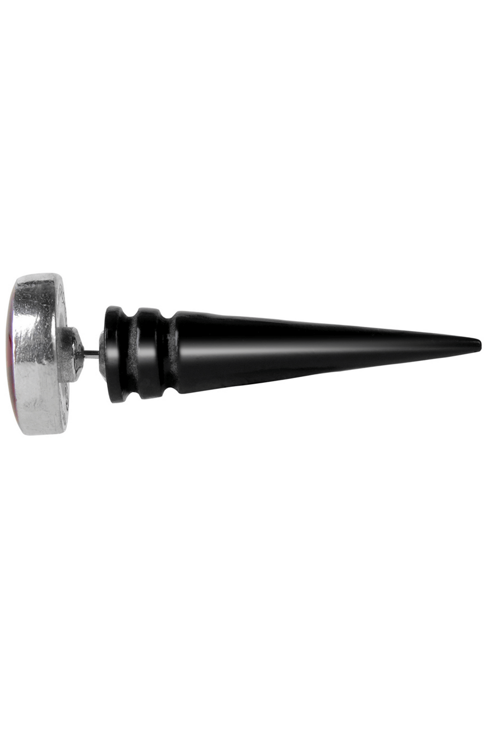 Red Skull Doom-Faux Earring with Black Spiked Design