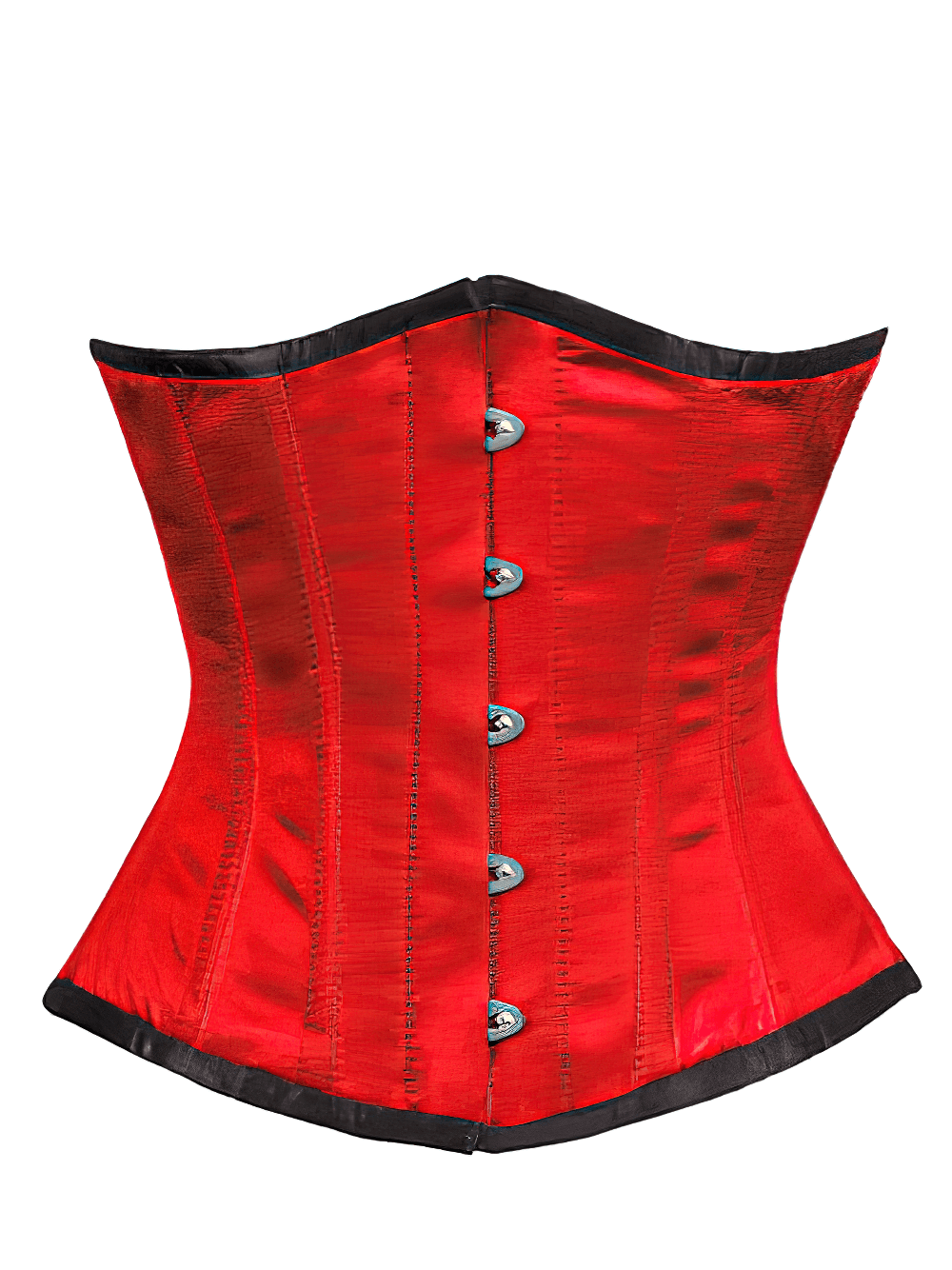 Red Underbust Corset with Steel Boning for Waist Training