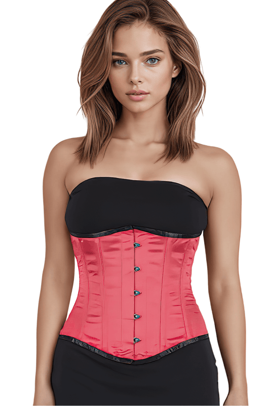 Red Underbust Corset with Steel Boning for Waist Training