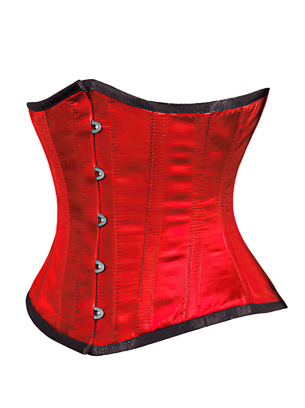 Red Underbust Corset with Steel Boning for Waist Training