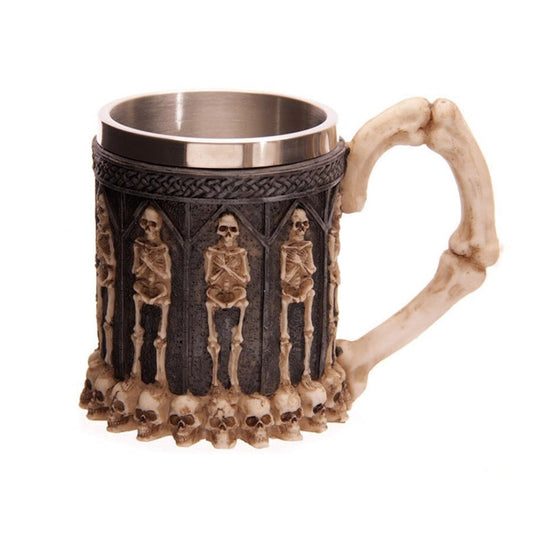 Resin and Stainless Steel Beer 450ml Mug / Retro Viking Pub Bar Mug with Mummy