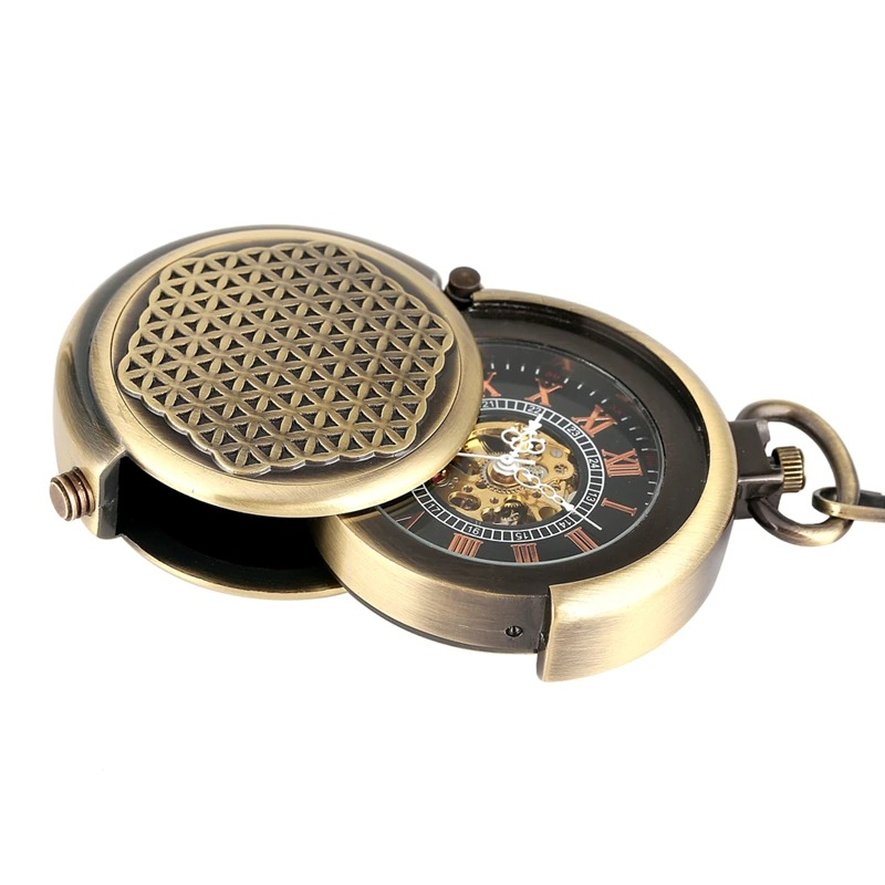 Retro Bronze Mechanical Pocket Watch / Creative Pendant Clock with Roman Numeral Display