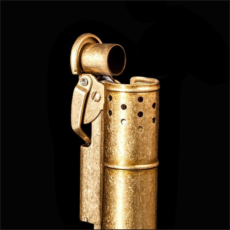Retro Gasoline Flint Lighter / Pure Copper Trench Lighter / Petrol Free Fire Metal Gadgets