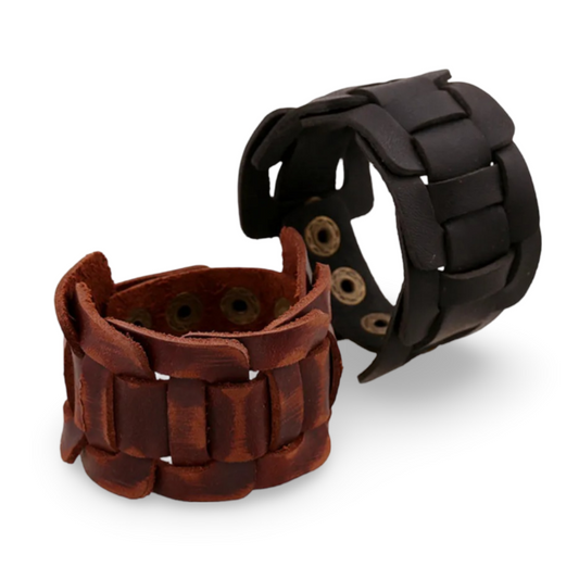 Retro Genuine Leather Belt Wristband / Bangle Snaps Fastener Cuff Bracelet / Alternative Accessories