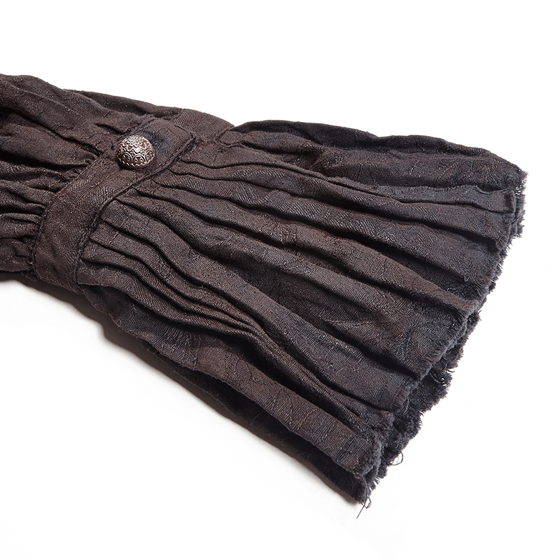 Retro Linen Steampunk Shirt with Tie Detail for Men