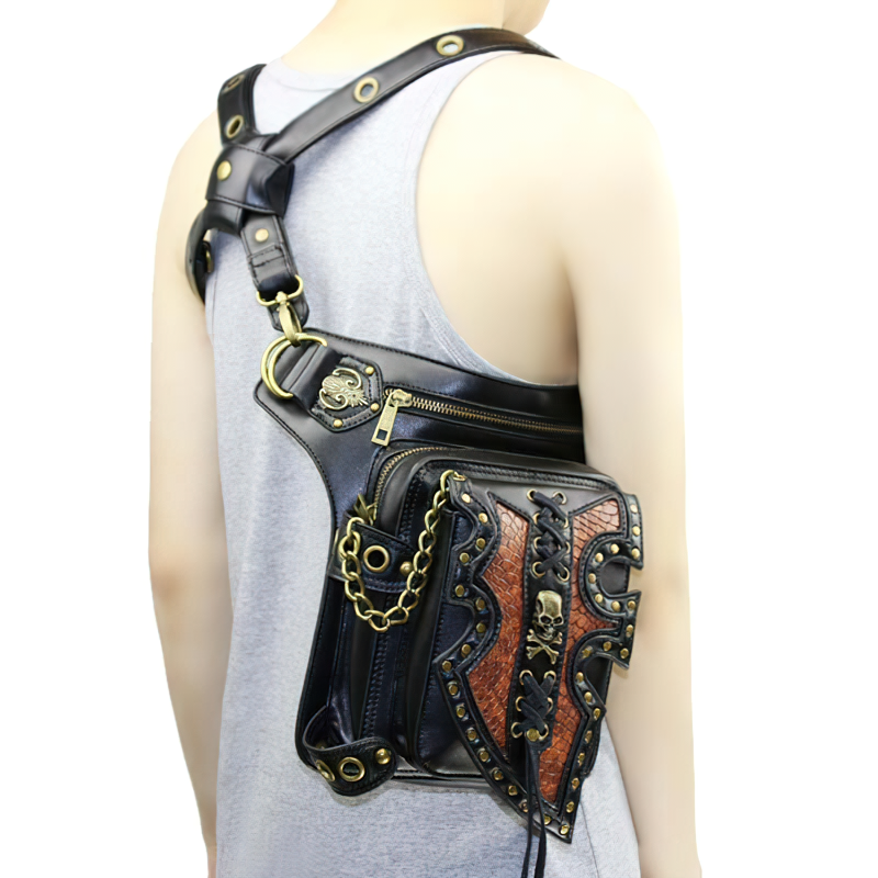 Retro Rock Bags / Alternative Fashion Gothic Steampunk Shoulder Bag / Vintage Leather #4