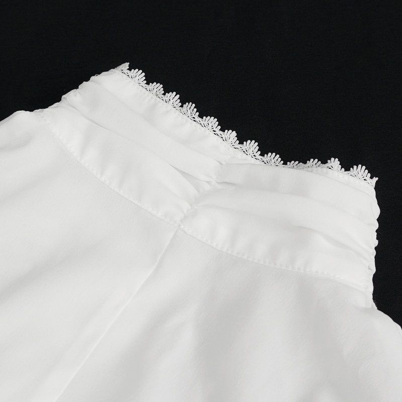 Retro Ruffles Flared Cuff on Sleeves Shirt / Gothic Slim White Blouse