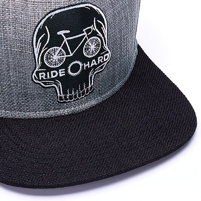 Ride Hard SKULL Baseball cap / Rock Style Snapback Hat with Embroidery / Edgy clothing