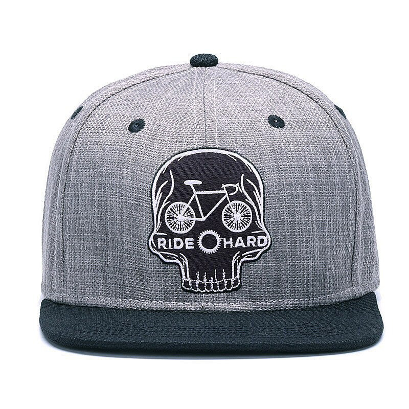 Ride Hard SKULL Baseball cap / Rock Style Snapback Hat with Embroidery / Edgy clothing