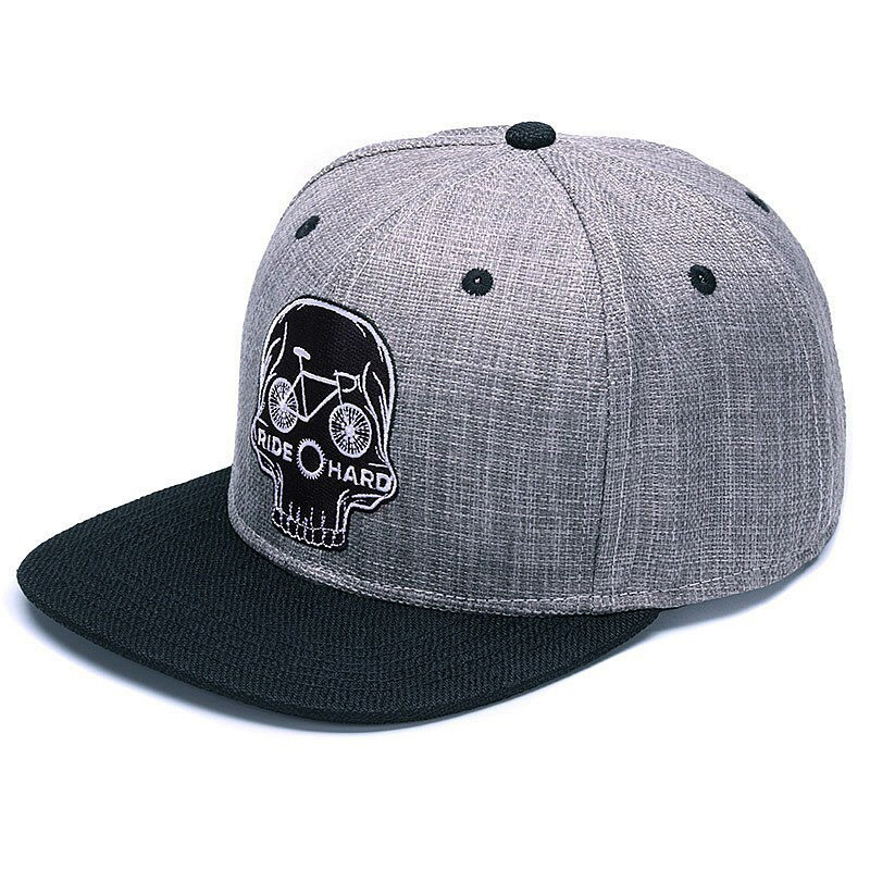 Ride Hard SKULL Baseball cap / Rock Style Snapback Hat with Embroidery / Edgy clothing