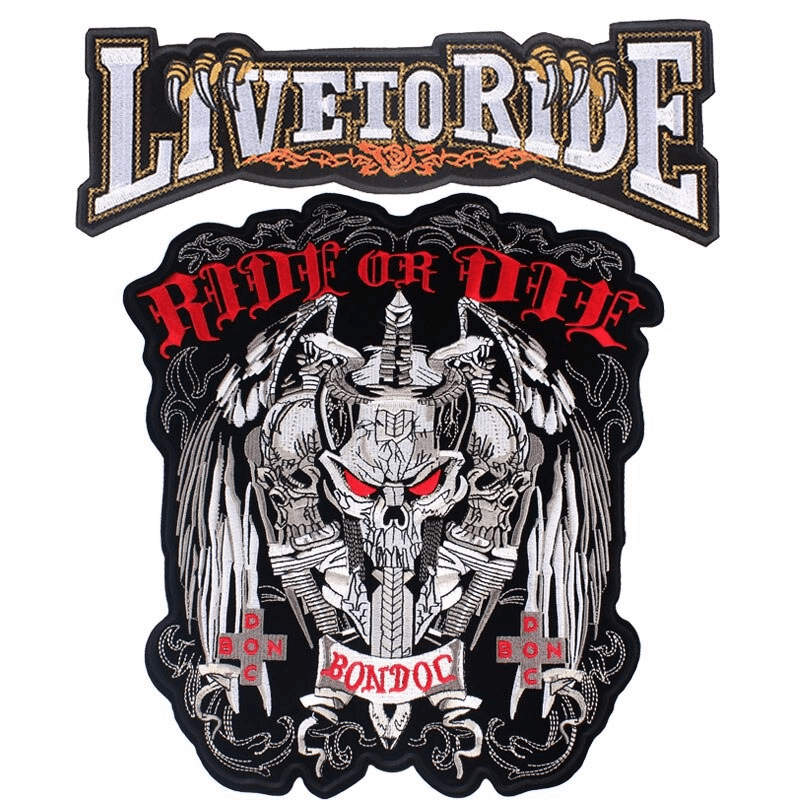 Ride or Die Print Iron-On Patches For Jackets / Large Embroidered Biker Patches For Clothes