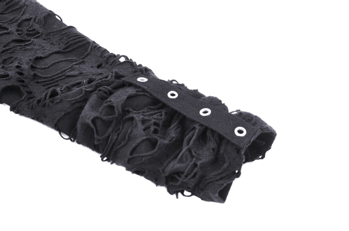 Ripped Long Sleeves Crop Top with Statement Lacing