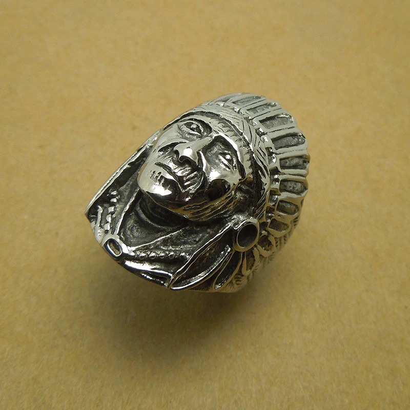 Rock Stainless Steel Ring for Men and Women / Vintage Ring with Indian Chief