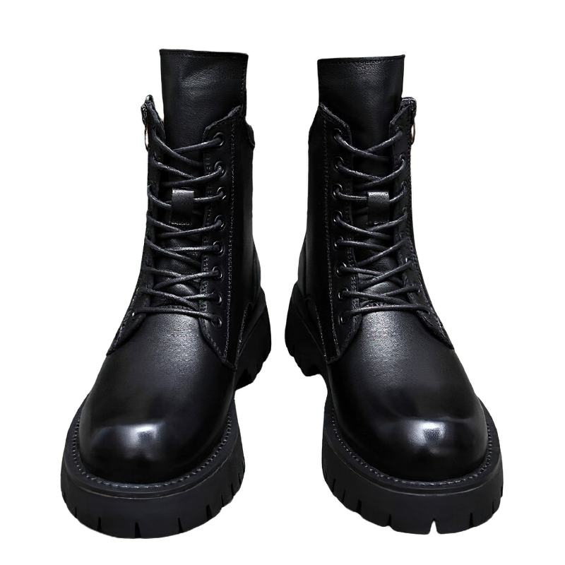 Rock Style Ankle Boots For Men Of Genuine Leather / Casual Male Warm Footwear
