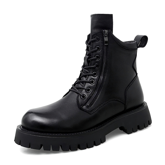 Rock Style Ankle Boots For Men Of Genuine Leather / Casual Male Warm Footwear