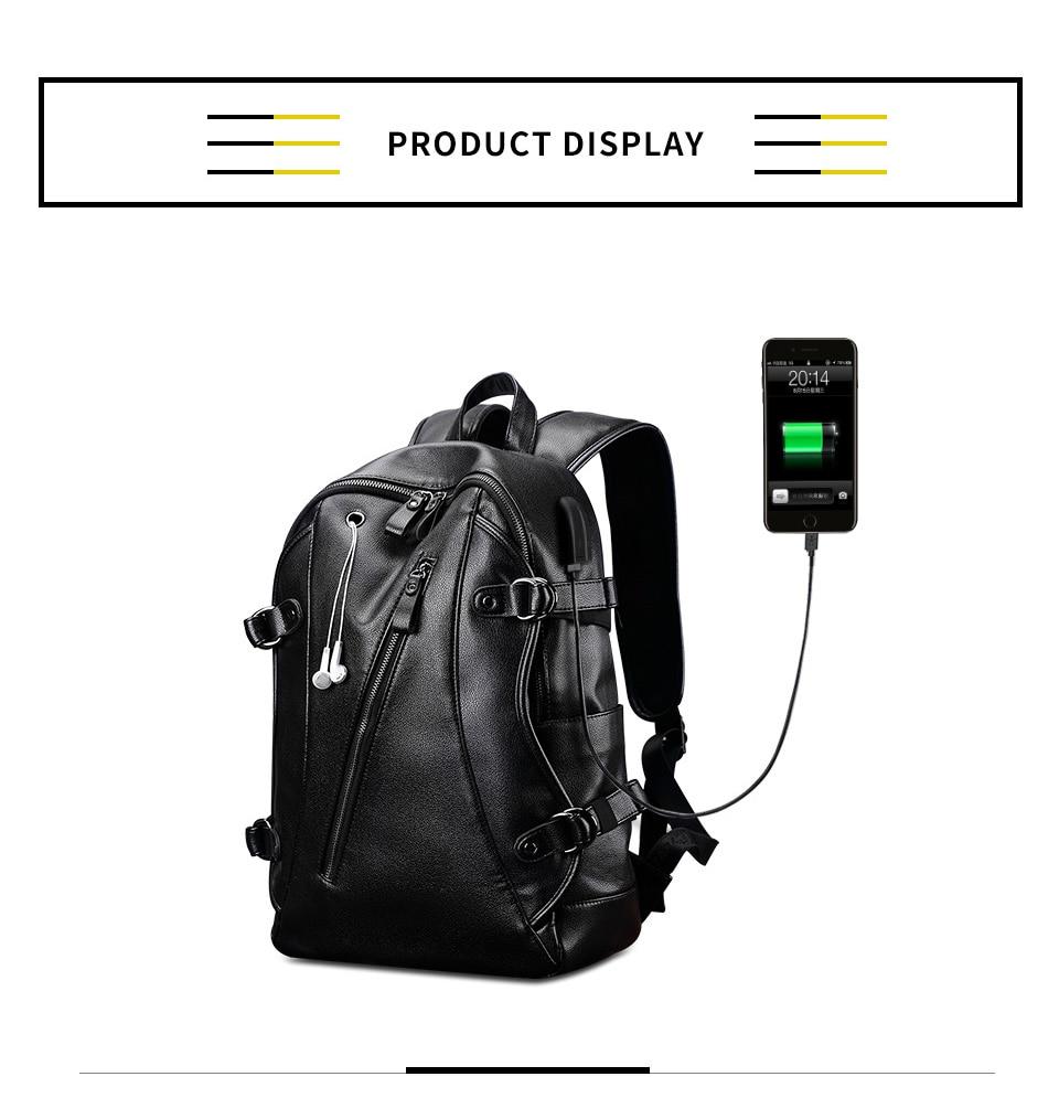 Rock Style Backpacks with External USB Charge