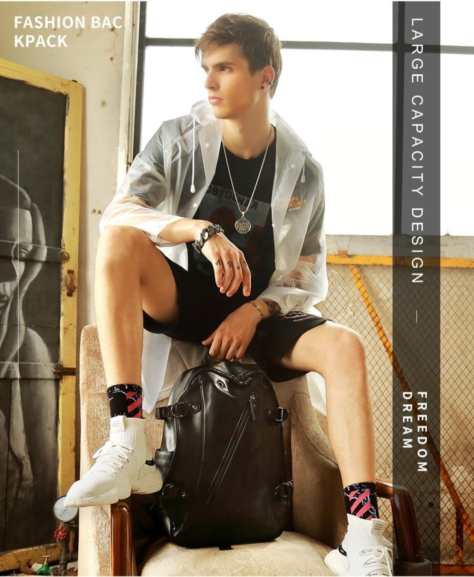 Rock Style Backpacks with External USB Charge