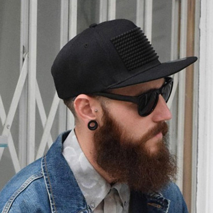 Rock Style Baseball Cap with Plastic Spikes / Flat-brimmed snapback hat for men & women