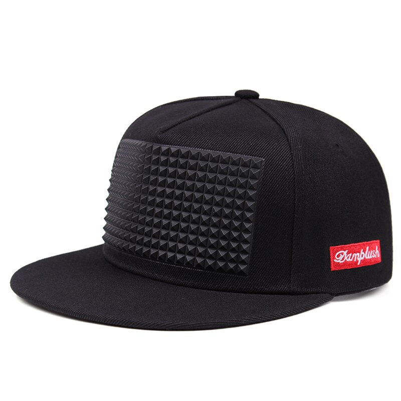 Rock Style Baseball Cap with Plastic Spikes / Flat-brimmed snapback hat for men & women