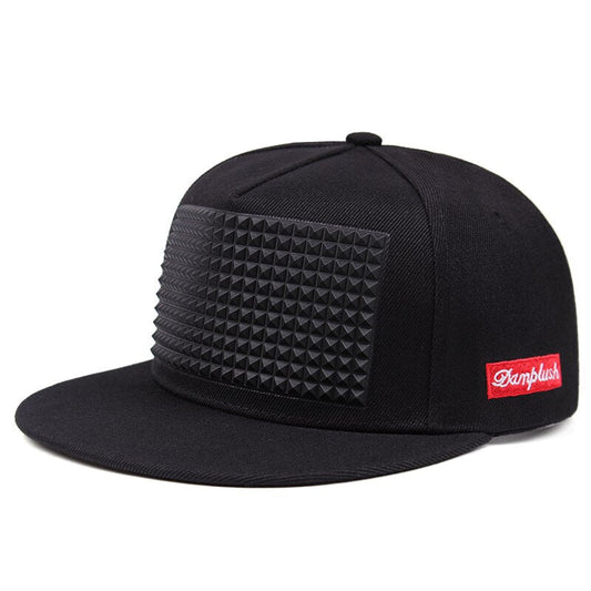 Rock Style Baseball Cap with Plastic Spikes / Flat-brimmed snapback hat for men & women