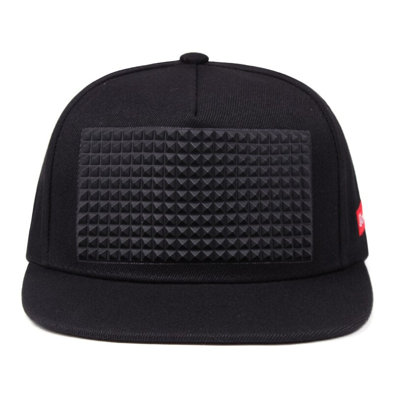 Rock Style Baseball Cap with Plastic Spikes / Flat-brimmed snapback hat for men & women