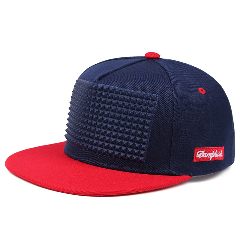 Rock Style Baseball Cap with Plastic Spikes / Flat-brimmed snapback hat for men & women
