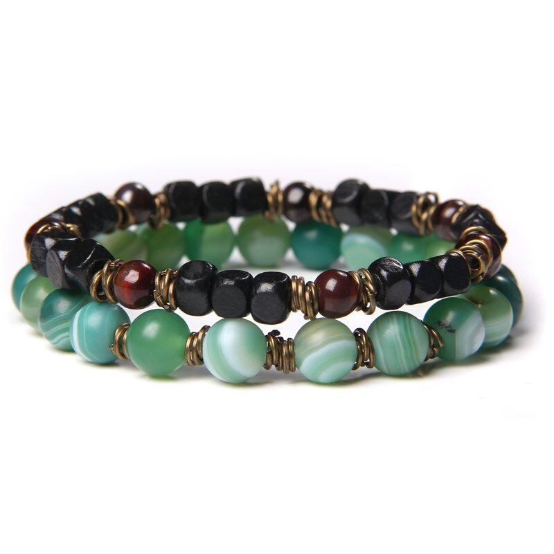 Rock Style Beads Stone Bracelet For Women And Men / Unisex Stylish Hand Jewelry
