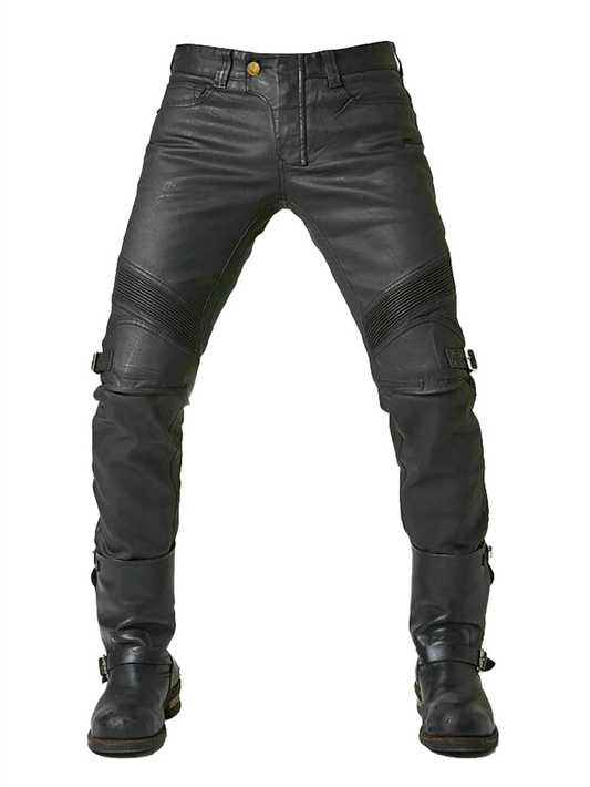 Rock Style Bikers Waterproof Protection Pants / Cool Black Vintage Motorcycle Pants
