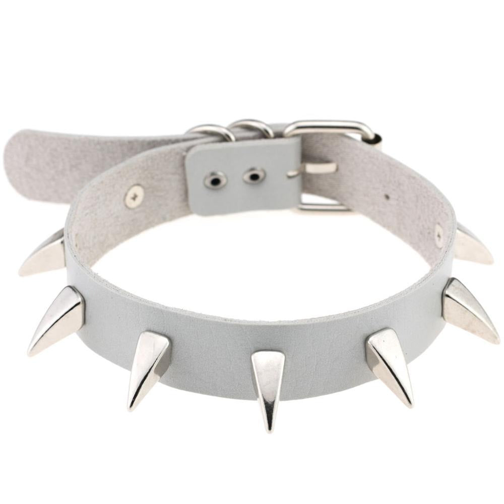 Rock Style Leather Choker Necklace for Men and Women / Rivet Collar Spiked Choker