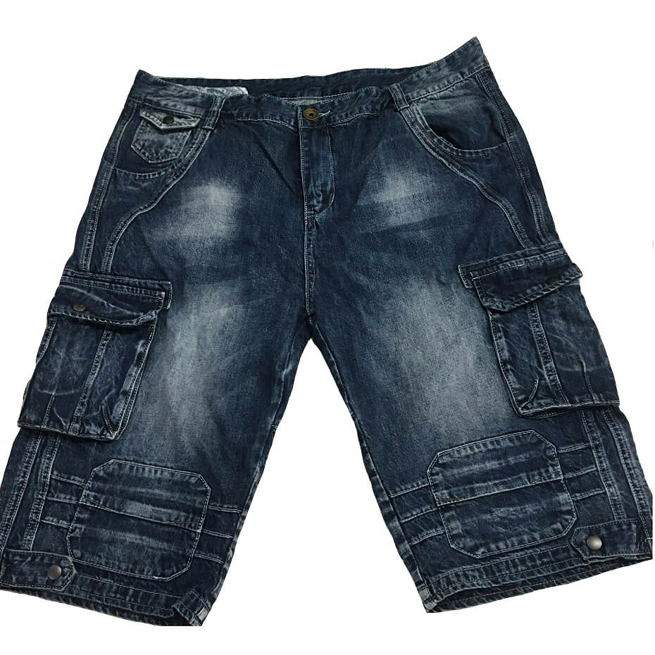CLEARANCE / Rock Style Men cargo shorts / Washed denim / Alternative fashion clothing