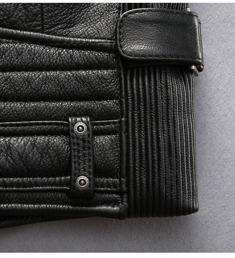 CLEARANCE / Rock Style Men Cowhide Vest / Biker Vest - US