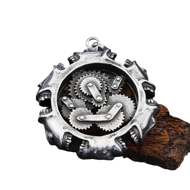 Rock Style Pendant Of Mechanical Skull / Unisex Necklace Gothic Stainless Steel Jewelry