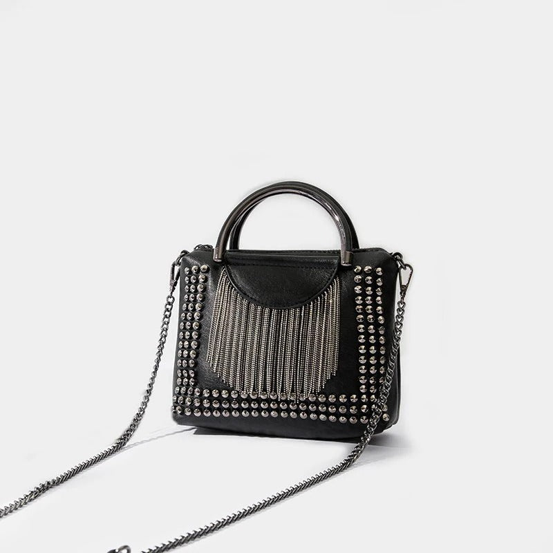 Rock Style Rivet Crossbody Bags For Women / Female Alternative Fashion week Chain Messenger
