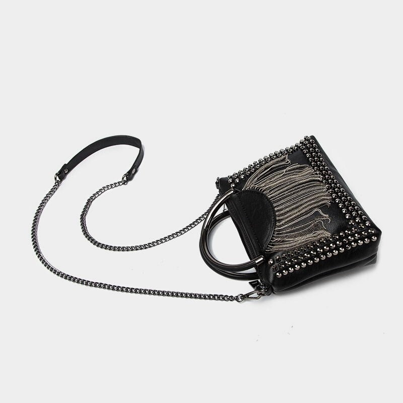Rock Style Rivet Crossbody Bags For Women / Female Alternative Fashion week Chain Messenger