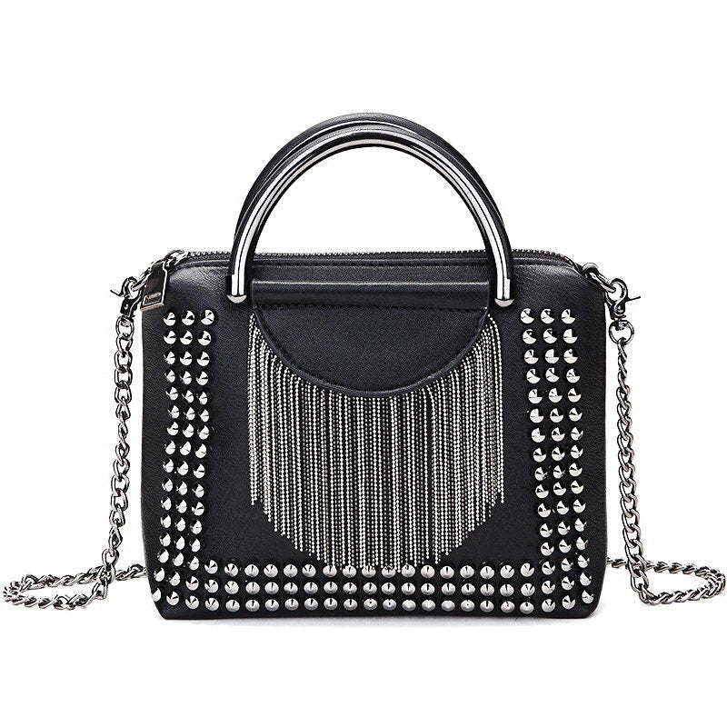 Rock Style Rivet Crossbody Bags For Women / Female Alternative Fashion week Chain Messenger