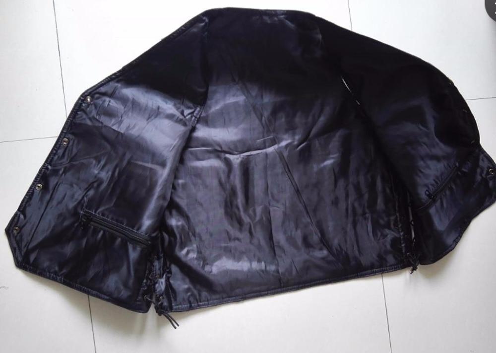 Genuine Leather Biker Vest With Patches / Rock Style Skull US Flag Eagle / Edgy Clothing