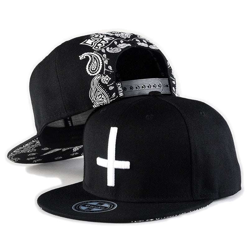 Rock Style Snapback Baseball Cap / Embroidery Cross Hat