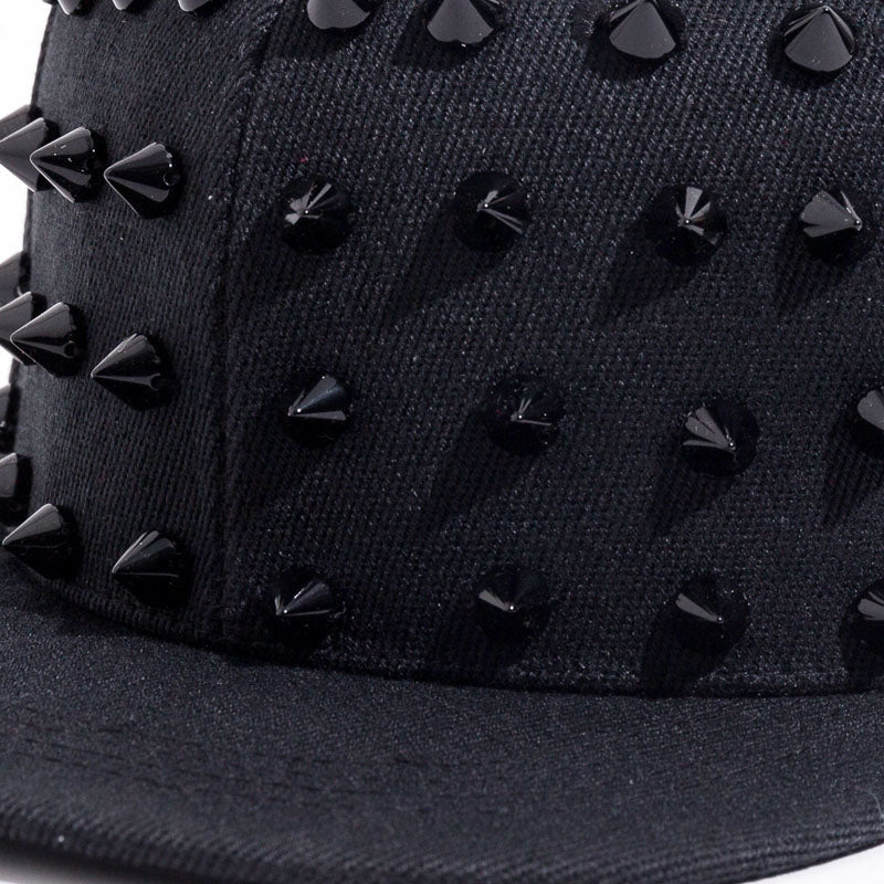Rock Style Snapback with Spikes / Studded Spiky Punk Hat / Rivets Baseball Cap