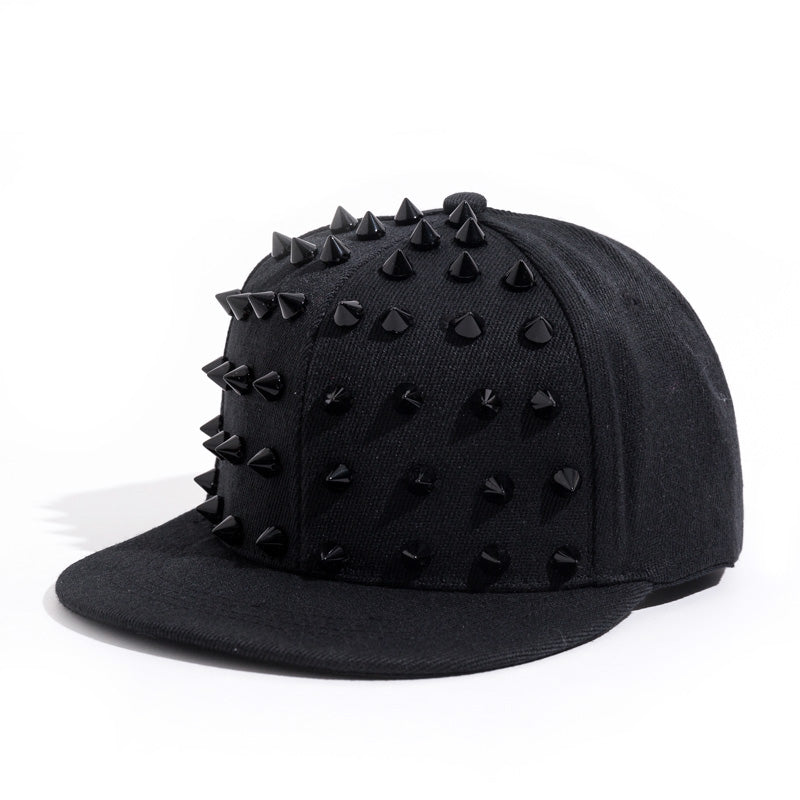 Rock Style Snapback with Spikes / Studded Spiky Punk Hat / Rivets Baseball Cap