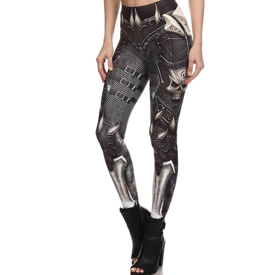 Rock Style Women Leggings / Skull Printed Pants For a Rock Chick