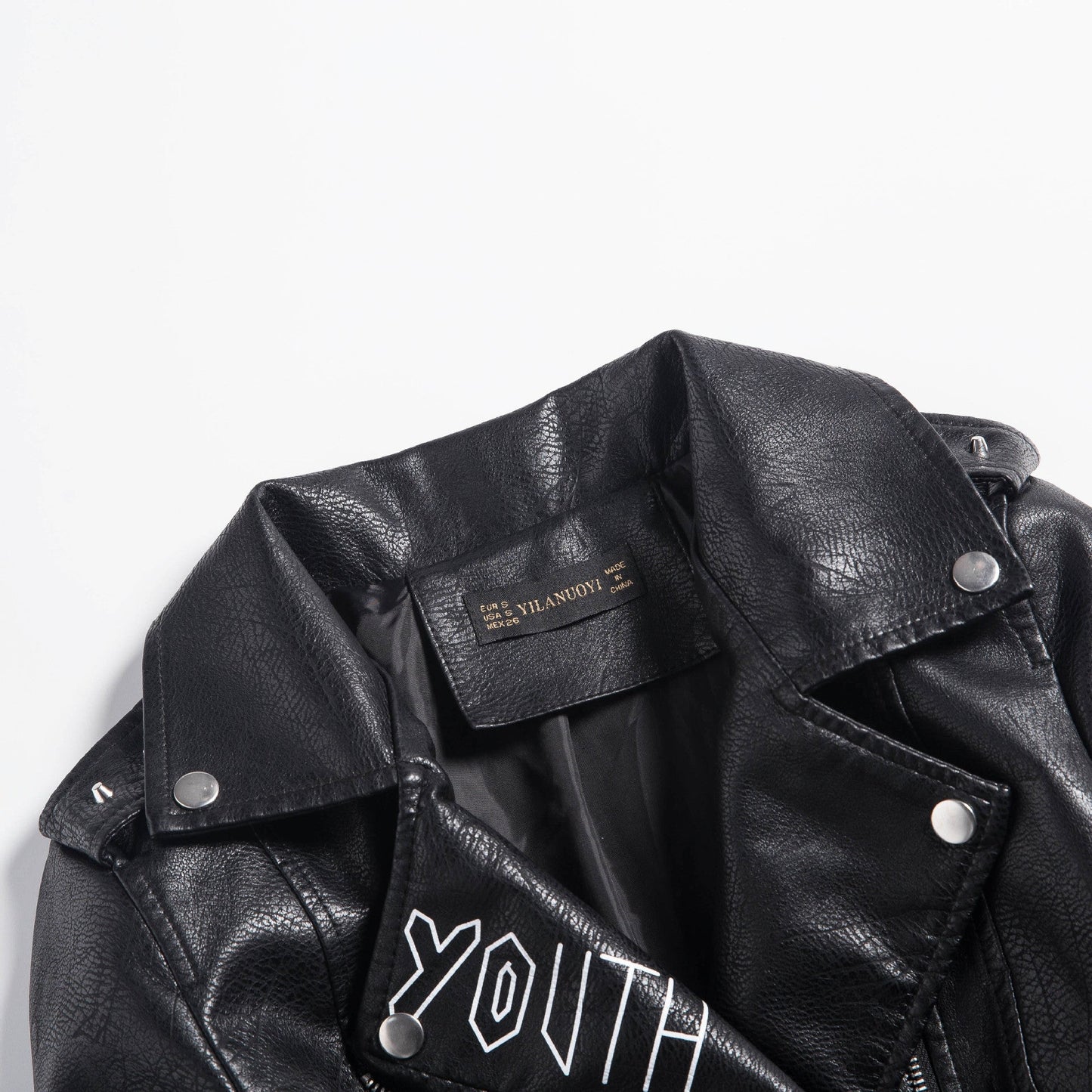 Rocker Girl Outfit / Faux Soft Leather Motorcycle Jacket