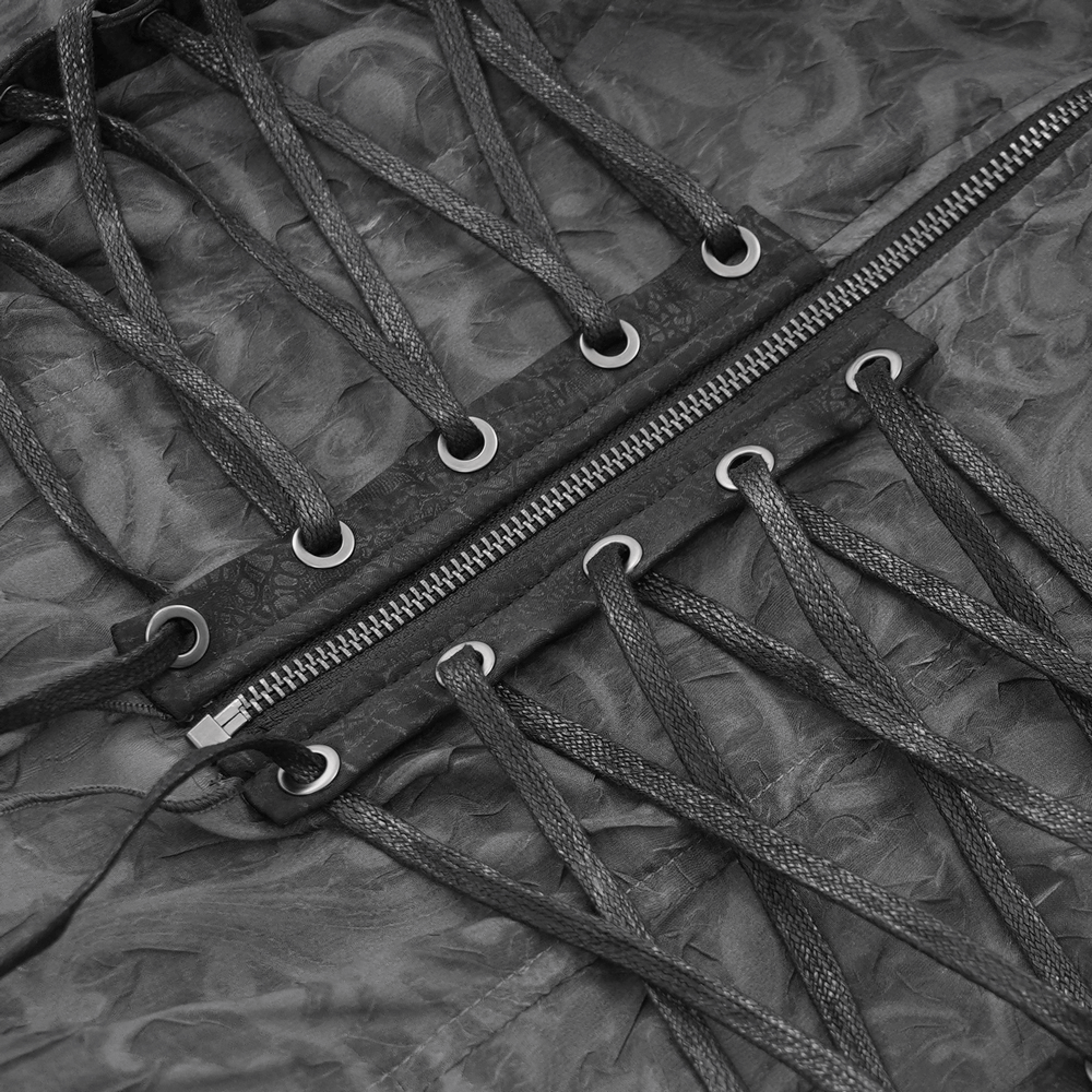 Romantic Sheer Blouse with Lace-Up Waist and Pointed Hem