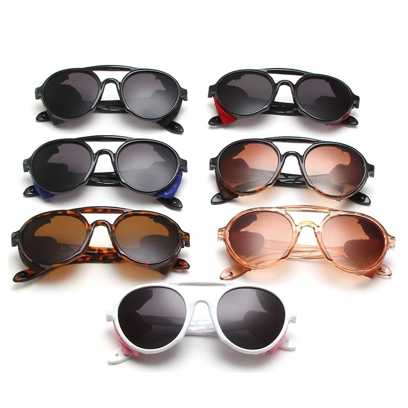 Round Steampunk Sunglasses for Men and Women / Vintage Glasses with Plastic Frame