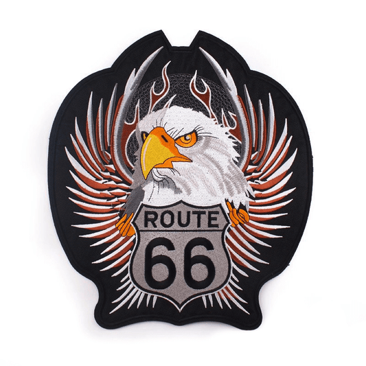 Route 66 Print Iron-On Patch For Jackets / Unisex Large Embroidered Biker Patches For Clothes