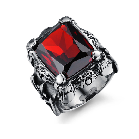 Royal Square Blood Red Ring for Men and Women / Unique Zircon Top Grade Ring