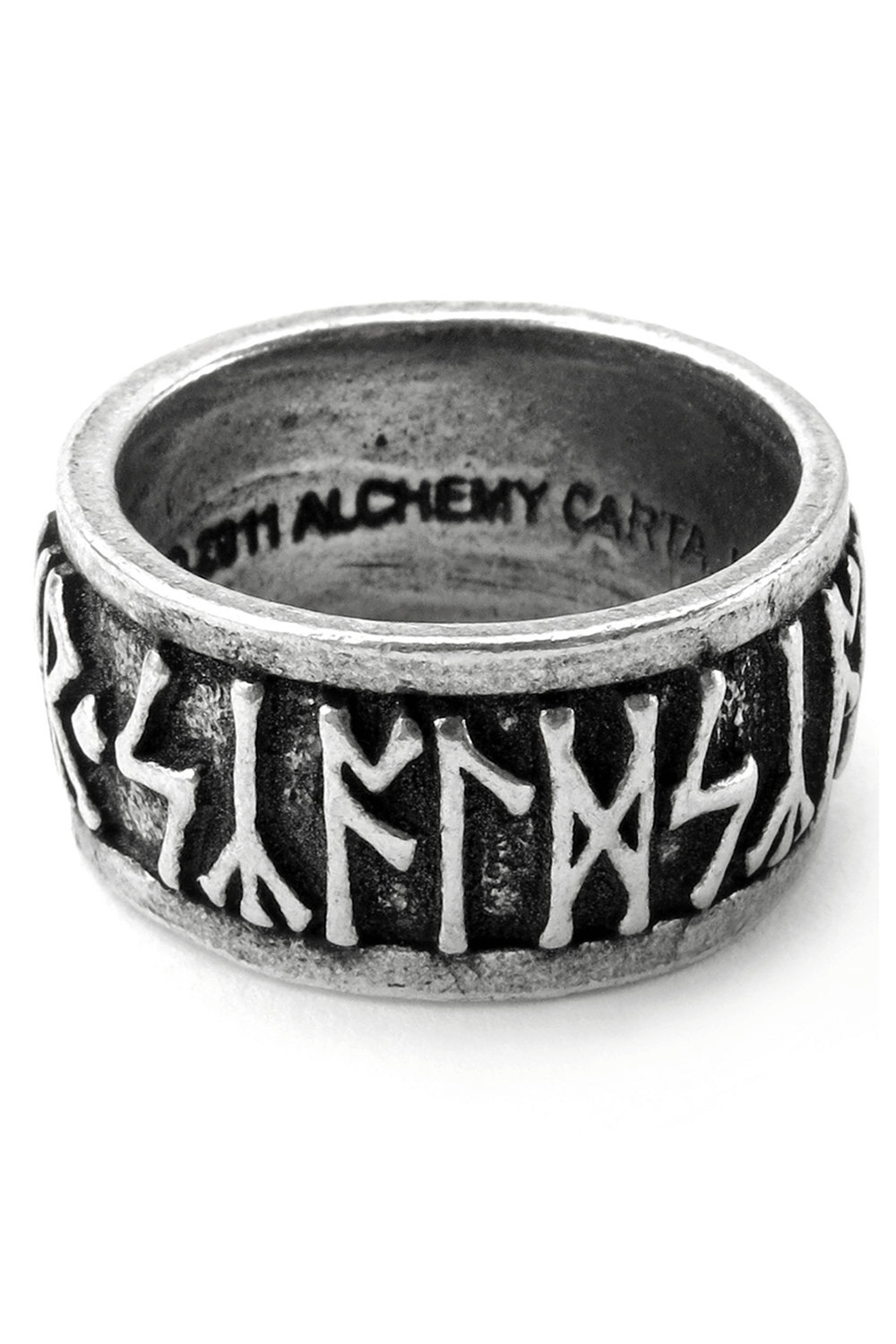 Runic Metal-Wear Ring with Deep-Cut Nordic Runes