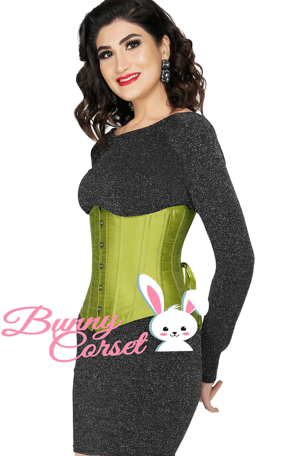 Satin Underbust Corset with Steel Boning and Lacing